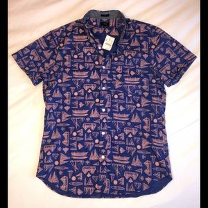 NWT J Crew boat print button up shirt